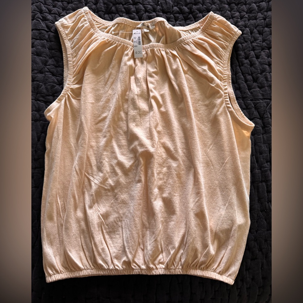Madewell Boatneck Bubble Tee in Pale Chamois